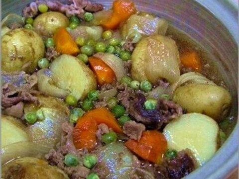 余熱におまかせ！土鍋で簡単肉じゃが☆